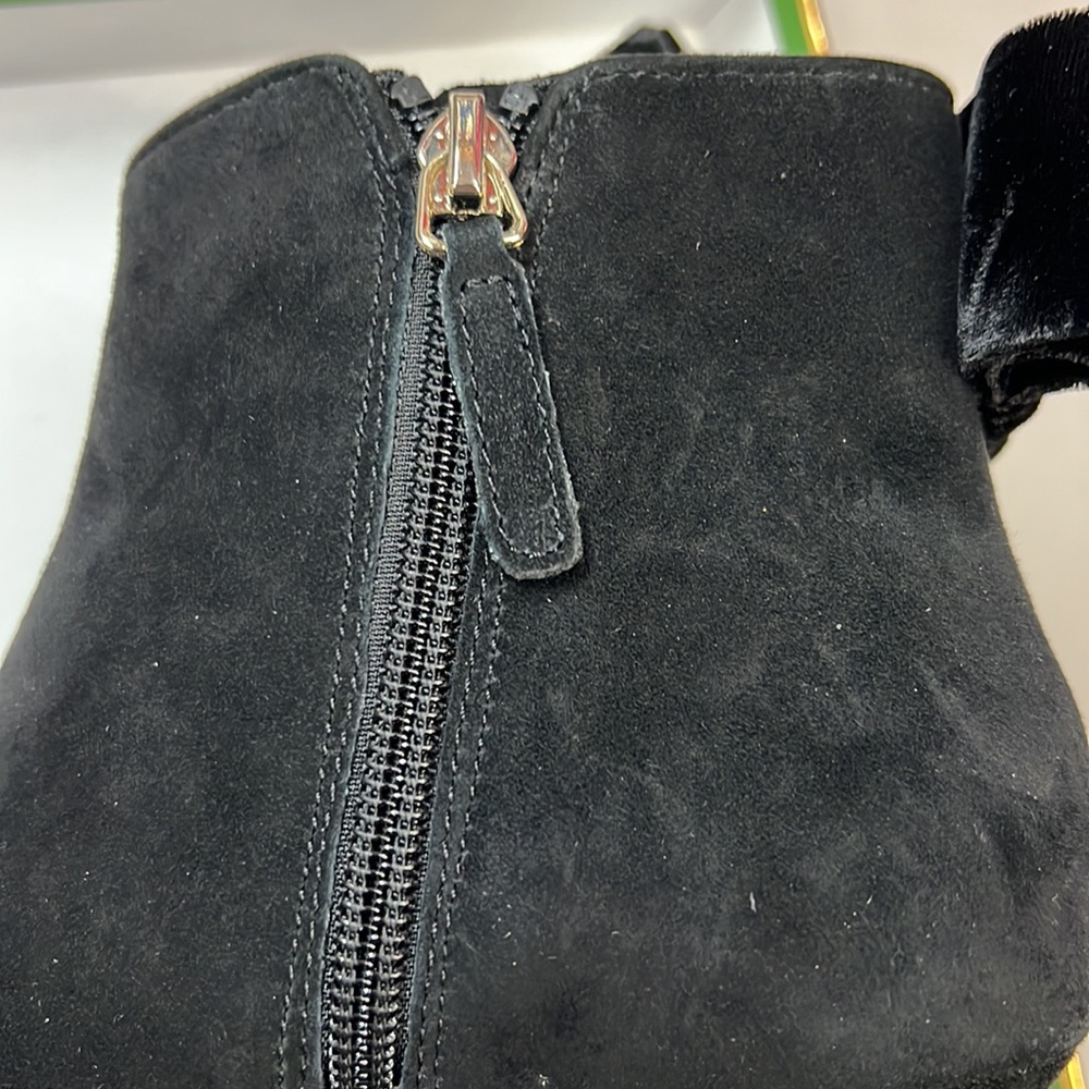 NWT,Kate Spade Donella Suede Leather Ankle Bow Boots,black - Picture 12 of 17